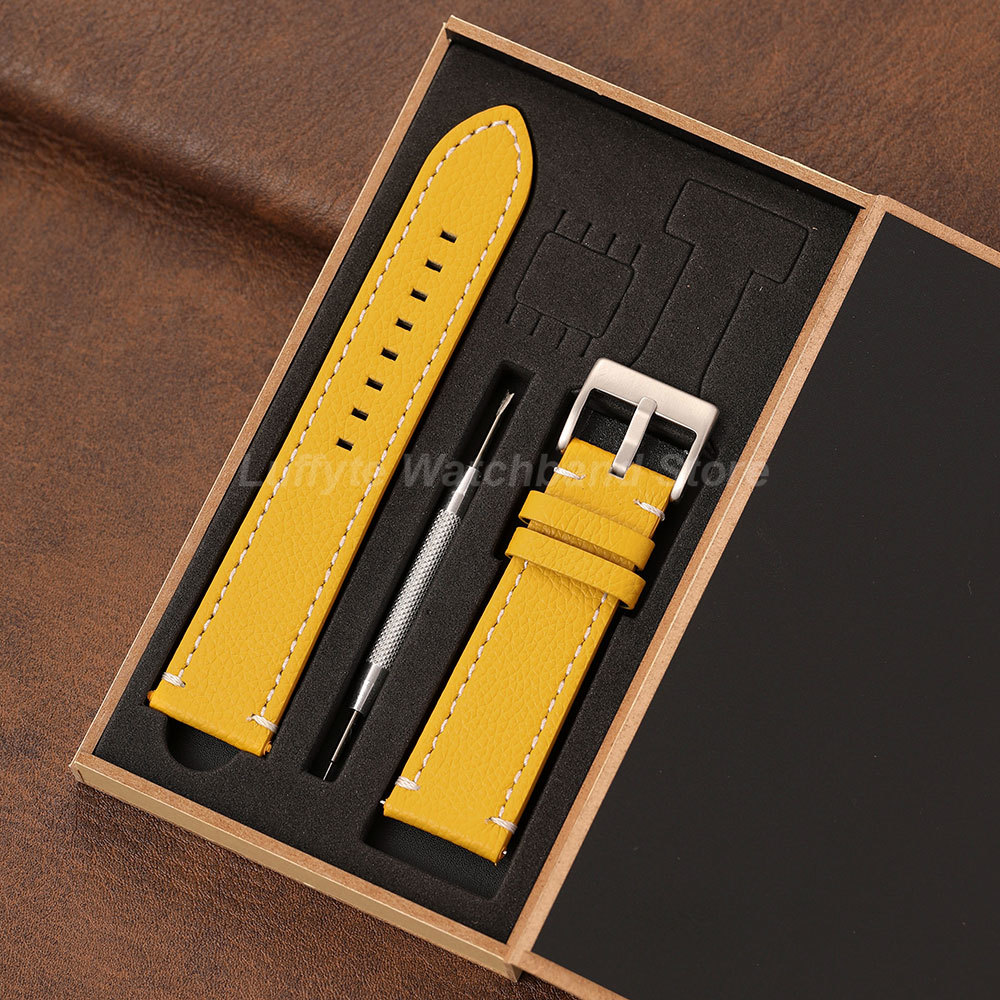 Suede Strap Watch - Double Sided Litchi Texture Strap 18