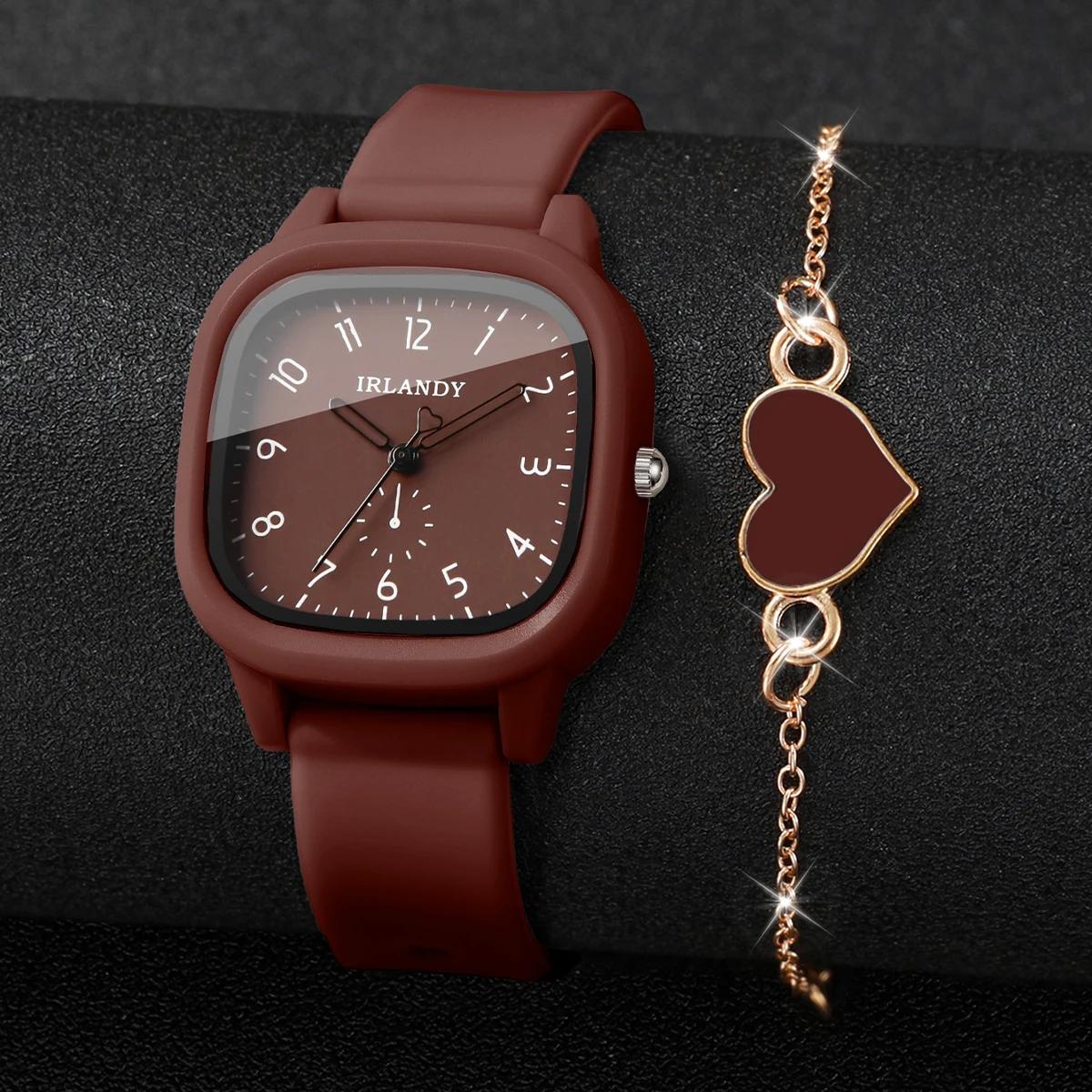 4PCS Fashion Square Women Quar - Silicone Band Women review and price