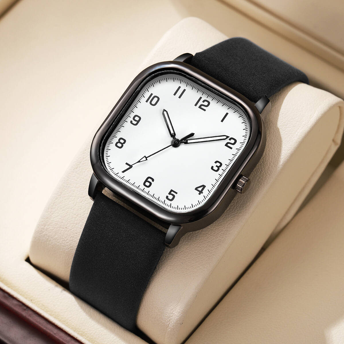 Fashion Square Men Watches Sim - Leather Watch Band Men review and price