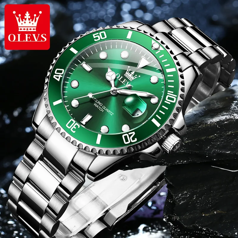 OLEVS Original Quartz Watch fo - Rolex Watch Submariner review and price
