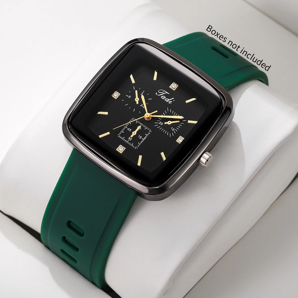 Fashion Rhinestone Square Wome - Silicone Band Women review and price
